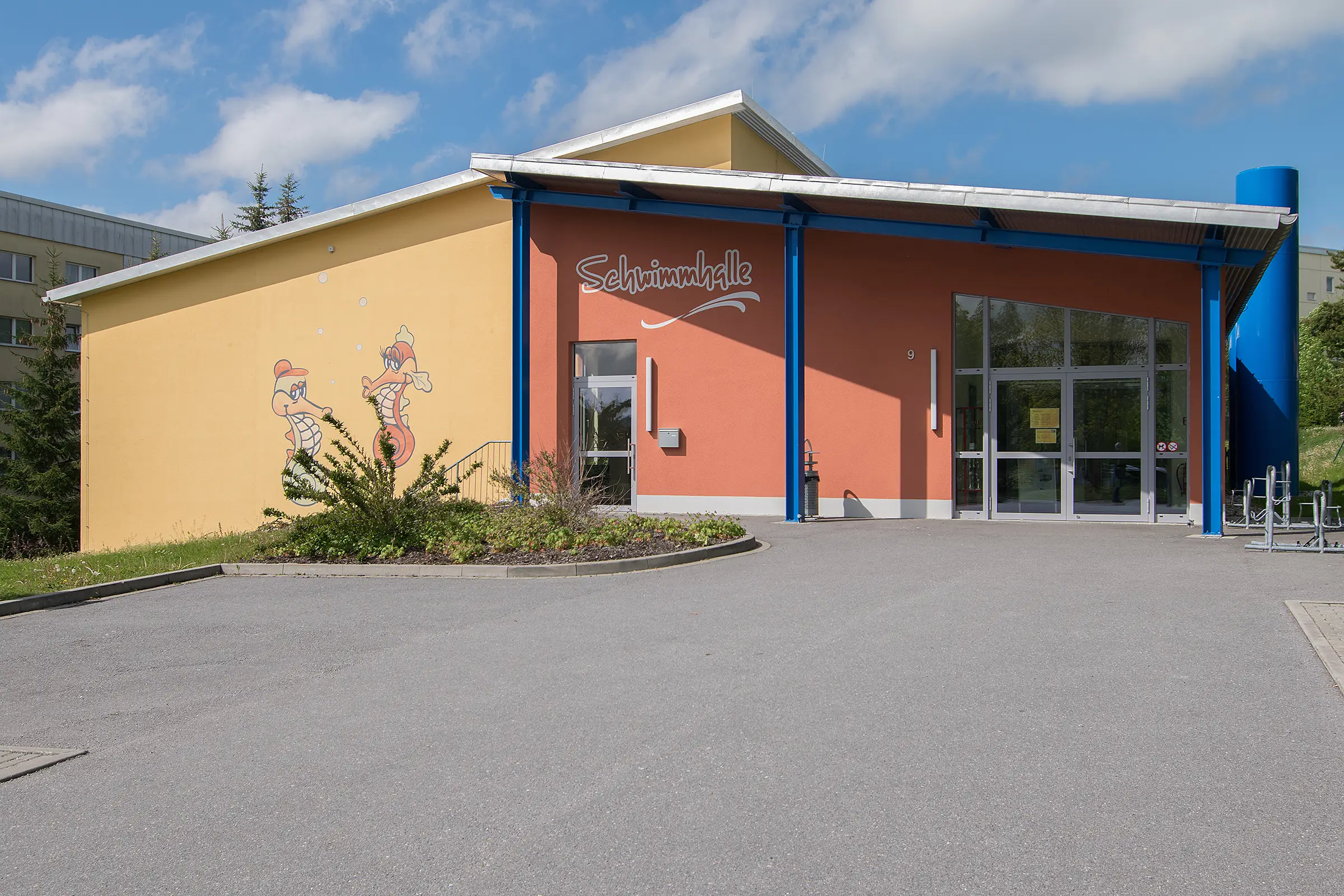 Neubau der Schwimmhalle in Zschopau im Erzgebirge