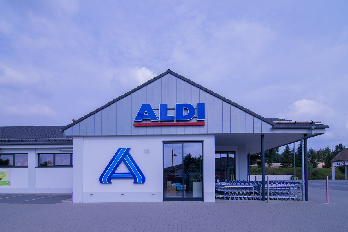 Neubau des Aldi Marktes auf der Bärensteiner Straße in Annaberg-Buchholz Ortsteil Kleinrückerswalde