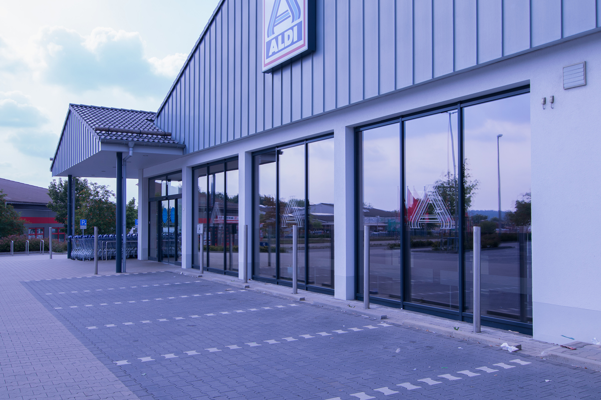 Neubau des Aldi Marktes auf der Bärensteiner Straße in Annaberg-Buchholz Ortsteil Kleinrückerswalde