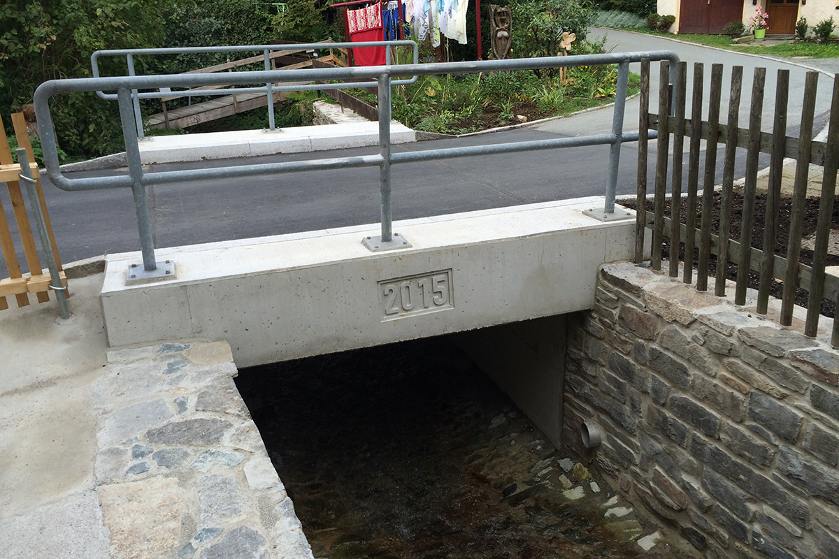 Neubau der Benebrücke in Mildenau im Erzgebirge
