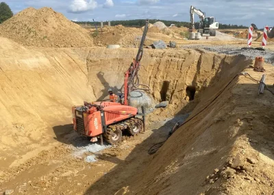 Hydraulisches Sprengen Granitfindlinge Bischofswerda